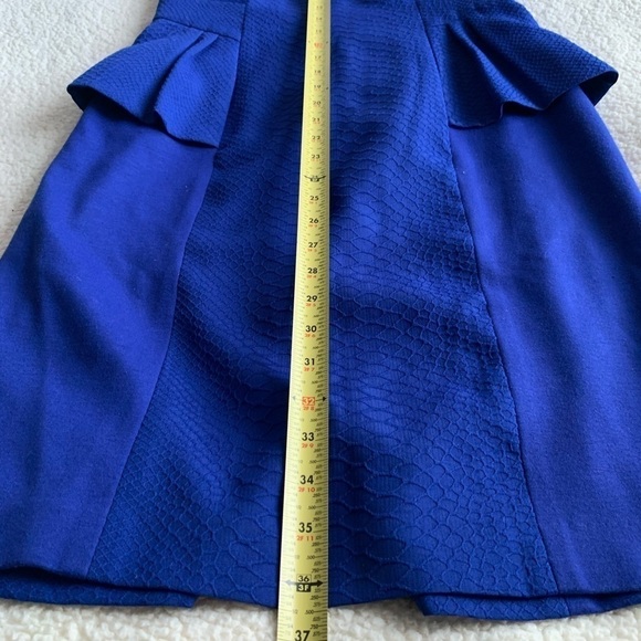 Kay Unger Dress Cobalt Blue Peplum Design Dress size 10 - Picture 6 of 16